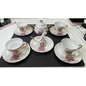 Vintage 1940-69 Versailles Sugar Bowl Tea Cups Saucers Decanter See Description